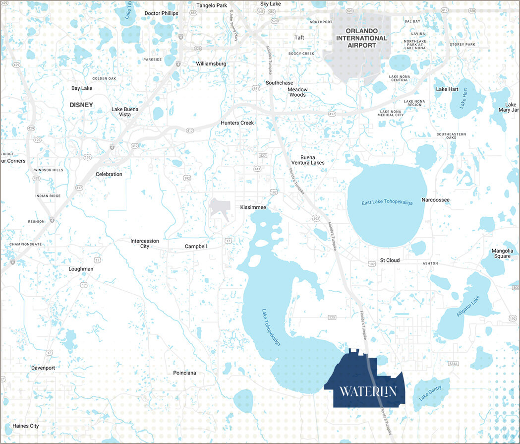 Waterlin Community Location in Central Florida