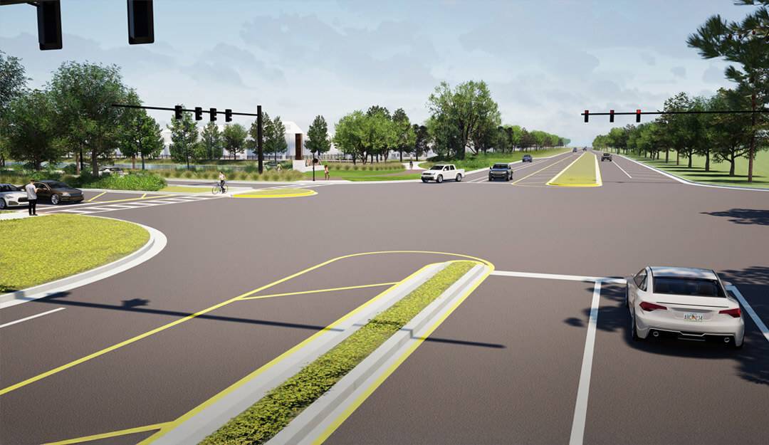 Intersection of Canoe Creek Road & Waterlin Boulevard. Conceptual Rendering